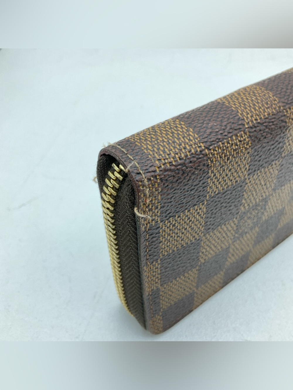 Louis Vuitton Damier Ebene Clemence Brown Zip Around Wallet - Picture 9 of 16